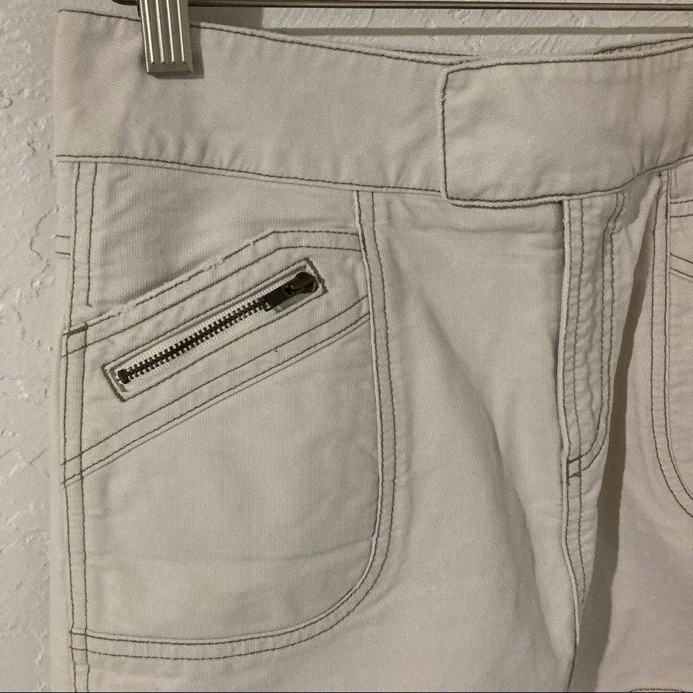 🐃ALMOST LIKE NEW- Ecru Canvas Mini Skirt - Picture 2 of 7